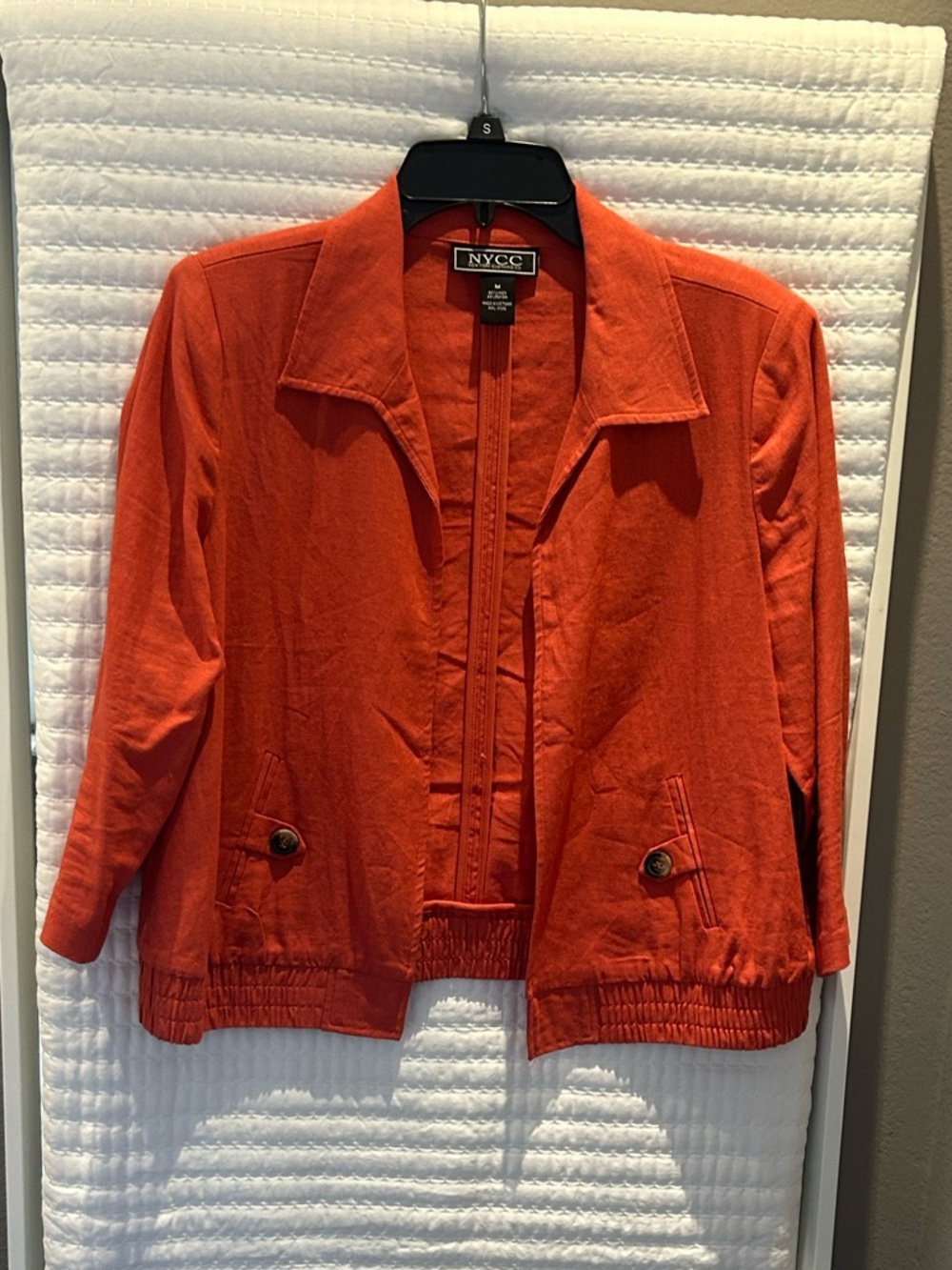 New York Clothing Company Red Women's Lightweight Linen Jacket